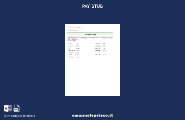 modello di busta paga LLC per attrezzature ricreative stile verificato